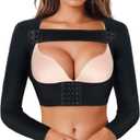 LANCS Women Upper Arm Shaper Post Surgical Compression Sleeves Slimmer Tops Posture Corrector Vest Shapewear, Black, Large