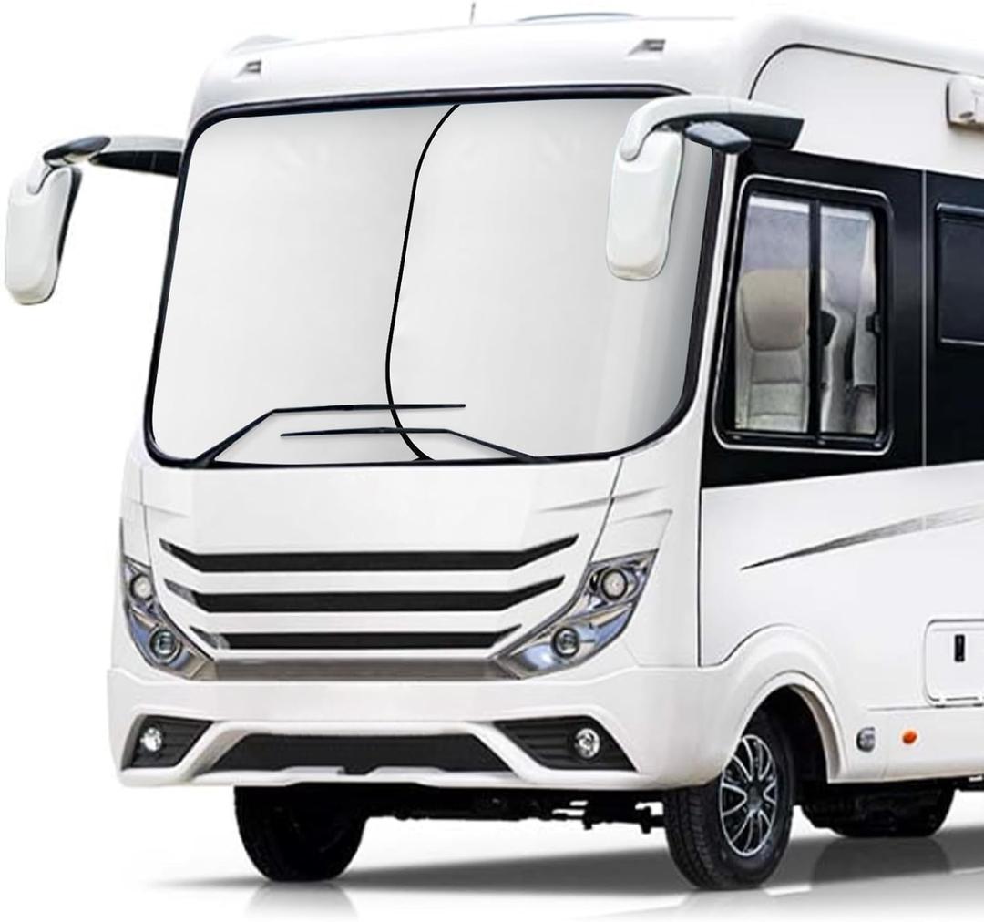 ARANA 2 Piece RV Sun Shade for Windshield, RV Car Windshield Sun Shade Cover Keeps Your Cool Front RVs, Trucks, Motorhomes, Large Bus, Large Side Window, X-Large 50"42" 
