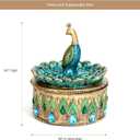Bits and Pieces Peacock Jewelry Box for Women Small Keepsake Box with Peacock Figurine Lid - Decorative Boxes for Home Decor