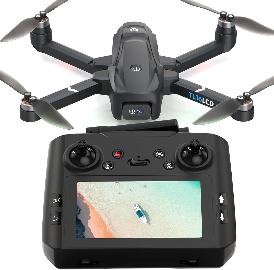 Drones with Camera for Adults 4K, GPS Drone with 4.5 LCD Screen Controller Follow Me Auto Return 5G Long Range Transmission Foldable FPV Drone for Beginners Under 249g