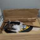 Chunful Gold Wooden Quran and Prayer Mat Stand, 35.4 x 26 x 11.8inch, Ideal Gift for Eid Ramadan and Muslim Home Decor, Islamic Prayer Rug Holder with Arabic Calligraphy for Home Mosque