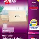 Avery Printable Address Labels with Sure Feed, 1" x 2-5/8", Matte Clear, 1,500 Blank Mailing Labels (05660)
