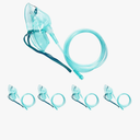 foqitoxi 5 Packs Adult Europe Elongated Standard Oxygen Mask with 6.6' Tubing and Adjustable Elastic Strap - Size XL