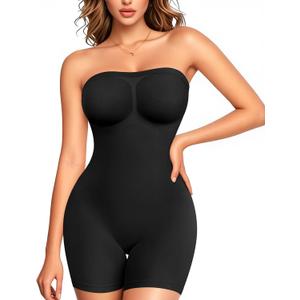 Strapless Shapewear Bodysuits for Women Tummy Control Body Suits Full Body Shaper with Removable Straps