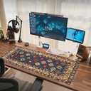 Persian Rug Design Mouse Pad Extended Large Gaming Mousepad XL Big Long Oversized Desk Mat Stitched Edges