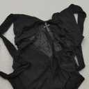 Verdusa Women's Y2k Gothic Goth Halter Top Mesh Sheer Backless Crop Tops Emo Grunge Witchy Clothes Halloween Costumes (Medium, Black)