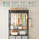 SONGMICS Heavy-Duty Rolling Clothes Rack, Garment Rack, Portable Closet on Wheels, with Adjustable Mesh Shelves and Hanging Rails, Hooks, 15.8 x 35.4 x 78.3 Inches, Ink Black ULGR418BH01