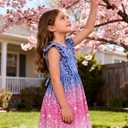 Goodstoworld Toddler Girl Dress for Kids Summer Beach Ruffle Tie Back Dresses for 2-8T (4-5T, A1-glitter 01)