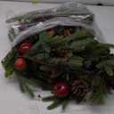 Christmas Garland - 2 Pack 5.9ft Christmas Garland for Mantle, Norfolk Pine Garland Cedar Garland with Christmas Fruits Lotus Pod for Home Party Fireplace Indoor Outdoor Decor