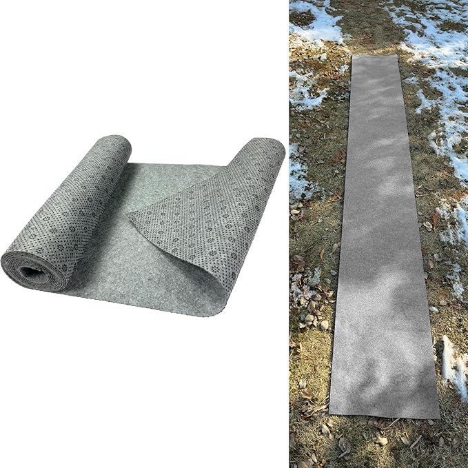 6 × 118 Inch No-Slip Ice and Snow Carpet Mats Felt Carpet Anti-Slip Carpet Mat for Winter Walkways Front Door Stairs Porch Outdoor Garden Patio Safe Walking (1, 16X118)