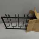 AUHOKY 2Pcs Adjustable Under Cabinet Stemware Metal Glass Holder, Hanging Drink Cooler Glass Storage Hanger Organizer for Shelf Kitchen Bar Decor(4 Rows, Black)