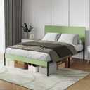 Novilla Queen Bed Frame with Modern Wooden Headboard, Easy Assembly & Noise-Free, Under-Bed Storage, Sturdy Metal Platform for Bedroom & Guest Room, No Box Spring Needed