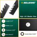 M170642 Mulching Blades Fits for John De ere Z335E Z335M Z345M Z345R X330 X350 X354 X370 X380 Riding 42 Inch Mower Deck, Replaces for UC22008, 2 Pack
