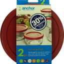 Anchor Hocking 30% Stronger Replacement Lid 2 x 7 Cup / 1.7 L / 1.75 qt, Red, Round, Improved