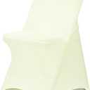 Babenest Spandex Folding Chair Covers Upgraded 10 PCS Universal Stretch Washable Fitted Chair Slipcovers Protector for Wedding, Holidays, Banquet, Party, Celebration (Beige)