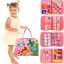 Winblo Toddler Busy Board - Montessori Toys for Toddler Girl Birthday Gift, Educational Learning Sensory Busy Book for Toddlers Girls, Toddlers Activities Travel Toys for Airplane Car