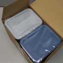 Teenyyou 6 Packs Silicone Soup Freezer Molds with Lid Silicone Soup Freezer Trays Rectangle Reusable Food Preserving Tray Freezing Sauces Stews (Dark Blue, High-grade Gray,2 Cup)