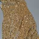 Kaei&Shi Velvet Sequin Dress, Sparkly Halter Mini Dresses for Women, Homecoming Cocktail Party Sexy Outfit (Small, Gold)