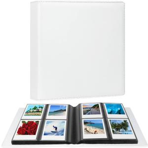 192 Pockets Large Photo Album for Polaroid i-Type/600/SX-70 Instant Photos,3.5x4.25 Picture Book fits Fujifilm Instax Wide 400/300 Film (White)
