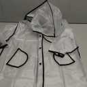 Kids Raincoat EVA Rain Poncho,Portable Hooded Poncho Jacket Rain Coat for Boys Girls Children (White, XL)