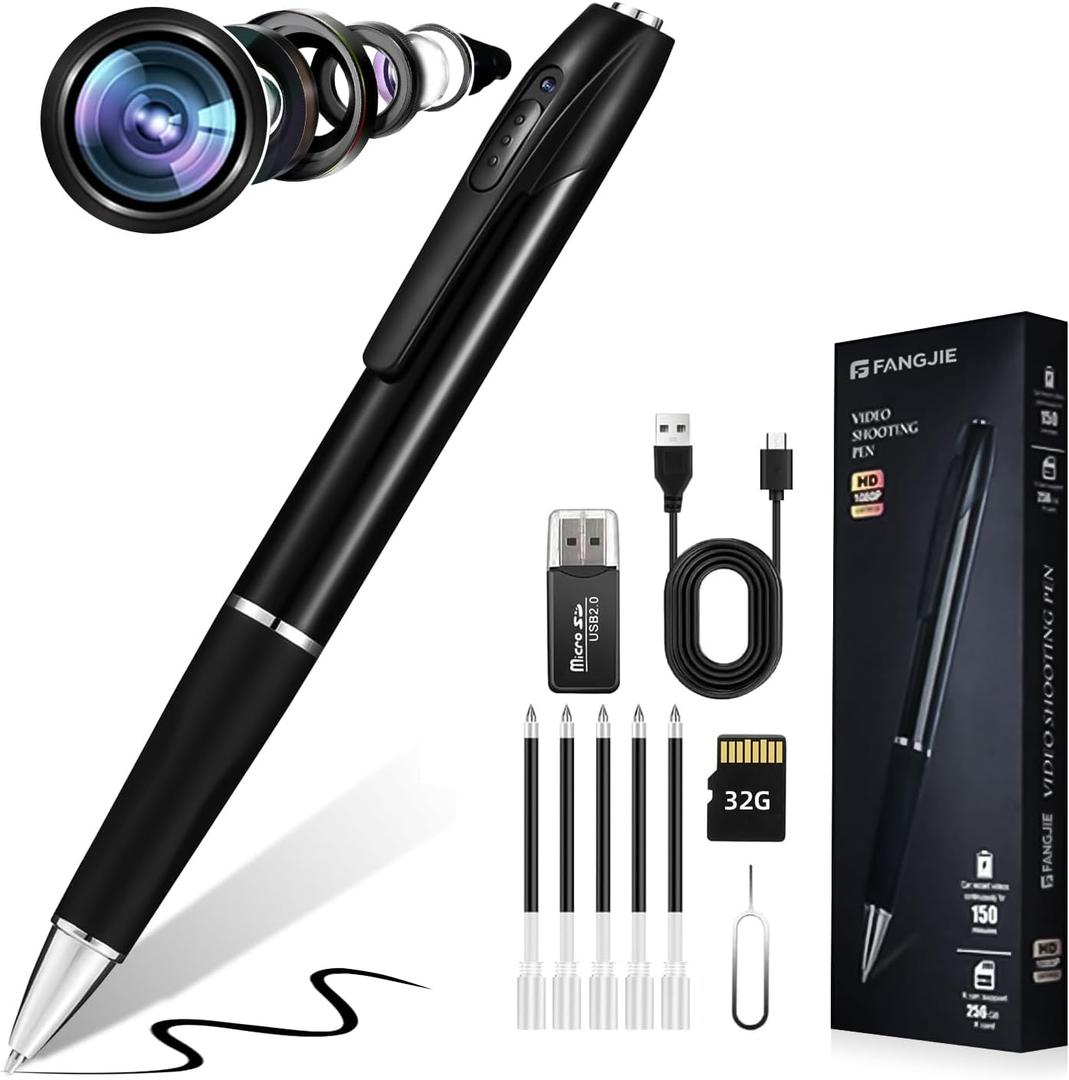 1080P Mini Hidden CameraNanny Cam Camera PenLong Battery LifeEasy to UseMicro Pen Camera for Home, Office, and Meeting RecordingSupports 256GB SD Card (Royal-Black)