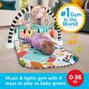 Fisher-Price Baby Activity Mat Glow & Grow Kick & Play Piano Gym, Spanish Language Version, Blue Musical Learning Toy for Ages 0+ Months