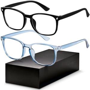 Blue Light Blocking Glasses - Fashion Square Eyeglasses, Anti UV Ray Computer Gaming Glasses Blue Blockers for Women/Men