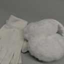 YSense Winter Earmuffs Ear Warmers for Women Fur Adjustable Foldable Ear Muffs Gloves White Earmuffs Gifts, Bone White