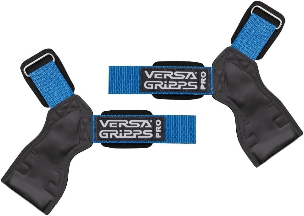 Versa Gripps Pro, Made in USA, Wrist Straps for Weightlifting Alternative, Best Training Accessory (Reg/Large: 7-1/8" to 8", Blue Pacific/Black)