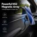 Magnetic Phone Mount Compatible with MagSafe, Designed for Model 3 Y Black | Aluminum alloy arm, N52 magnet array, side door placement, no drill setup, 360 degree adjustable view, hands free reach