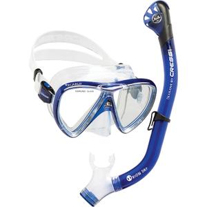Cressi Adult Snorkeling Kit, Mask & Dry Snorkel - Quality Equipment for Discovering The Underwater World - Ocean Combo: Designed in Italy