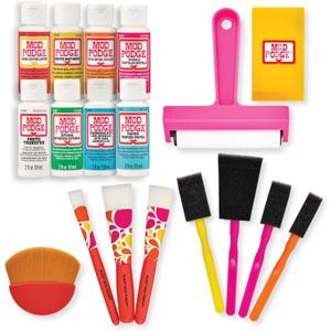 Mod Podge, Essential Decoupage Kit, Featuring 8 Formulas and 10 Tools, Perfect for DIY Arts and Crafts Projects