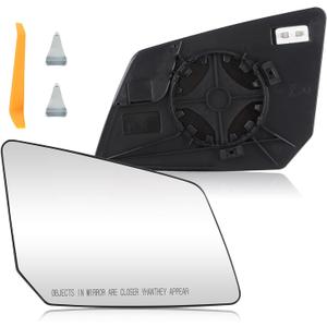 New Passenger Right Side Heated Mirror Compatible With GMC Acadia Chevy Traverse Saturn Outlook Replacement for 15951928, 25990004, 30223, 80223, GM1324119 with Plastic Backing Plate Heated Glass