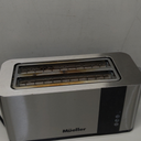 Mueller UltraToast Full Stainless Steel Toaster 4 Slice, Long Extra-Wide Slots for Bagels and Waffles, 6 Browning Levels, LED Display, Cancel/Defrost/Reheat Functions & Removable Tray, Kitchen Gadgets