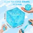 Nice Cube Squishy Stress Cube for Adults,Squishy Slow Rising Fidget Cube Sensory for Anxiety,Squishies Stress Cube Toys,Stress Relief High Density Ice Squeeze Ball Cubes (01-Blue)