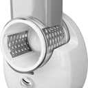 Electric Cheese Grater, Portable Automatic Vegetable Cutter with 3 Different Shapes of Blades Cabbage Shredder for Cheeses, Fruits and Vegetables (White)