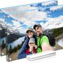 Acrylic Picture Frame 5x7 Inch 2 Pack, Clear Magnetic Frames, Double-Sided Freestanding Modern Acrylic Floating Frame, Certificate Frame for Family, Office, College