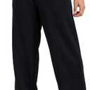 ZUY Men's Baggy Fleece Sweatpants Cotton Lounge Open Bottom Athletic Pants Straight Leg Drawstring with Pockets (Black, S)