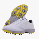 Waterproof Professional Golf Shoes Men Spikes Golf Sneakers Male Outdoor Anti Slip Walking Footwears, (White, 10.5)