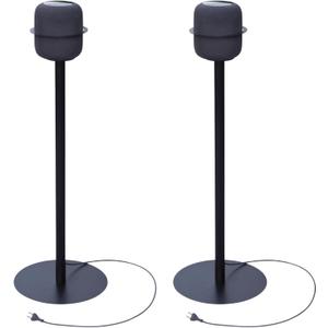 Speaker Stand for Apple HomePod & HomePod 2, 37-Inch Floor Stand with Built-in Cable Management, Powder-Coated Steel, Sleek Modern Design, Secure Precision-Fit Ring, (Black, Pair)