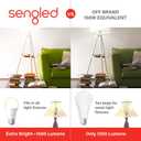 Sengled Smart Light Bulb, 100W Equivalent WiFi Light Bulb, 1500LM High Brightness Smart Bulbs that Work with Alexa Google, Dimmable A19 Soft White Alexa Light Bulb,CRI>90, No Hub Required, 4-Pack