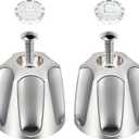 Enhon 2 Piece Shower Knob Replacement, Hot and Cold Faucet Knobs Compatible with Price Pfister Verve Tub Shower, Include 2 Faucet Handles and 2 Screws for Remodeling Trim Kit(Brushed Nickel)