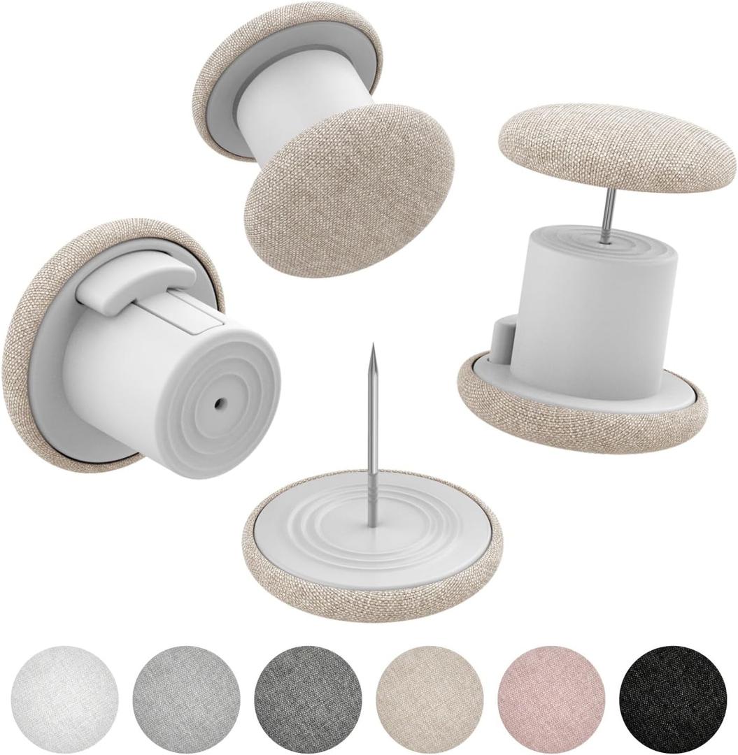 Duvet Pins and Clips  Double-Sided Fasteners to Secure Comforter in Cover, Soft Linen Duvet Cover Clips for Quilts, Cushions, and More (6, Light Brown)