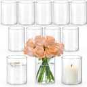 5 Inch Small Glass Cylinder Vases for Centerpieces | 12pcs Clear Flower Vase for Wedding Decorations, Floating Candle Vases in Bulk, Hurricane Candle Holders for Table, Home Dcor