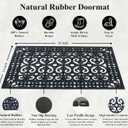 A1 Home Collections 9-LB Heavy Duty Rubber Doormat 24"36" - Won't Blow Away | Outside Front Door Mat, Mud Dirt Scraper, Non-Slip Drainage Mat for Entryway Patio Garage, All-Weather, 100% Rubber