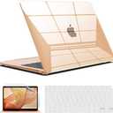 IBENZER Compatible with 2022 2021 2020 MacBook Air 13 inch case M1 A2337 A2179 A1932, Hard Shell Case&Keyboard Cover&Screen Film for Mac Air 13 with Touch ID, Crystal Clear, AT13CYCL+2