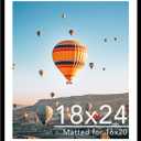 JCJMY 18x24 Picture Frame with 16x20 Mat, Display Photo 16x20 with Mat or 18 x 24 Without Mat, Wall Hanging Large 18 by 24 Poster Frame with Plexiglass, Black