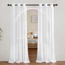 NICETOWN White Sheer Curtains 80 inches Long for Doorway, Grommet Voile Sheer with Light Filtering Window Treatments Elegant Door Curtains for Nursery/Bedroom, W42 x L80, 2 Panels (42"W x 80"L (Pack of 2), White)