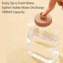 Automatic Gravity Pet Feeder Water Dispenser with Adjustable Hanging Hook - Large Capacity for Small/Medium Animals (Guinea Pigs, Cat, Rabbits, Hedgehogs, Birds) (Pink, 35oz)