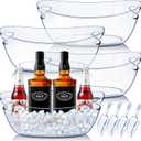 Emycool Ice Bucket, 5.5L Large Ice Buckets for Parties and Freezer, Plastic Beverage Tub for Cocktail Bar with Scoops for Wine, Champagne, Beer (4PCS)